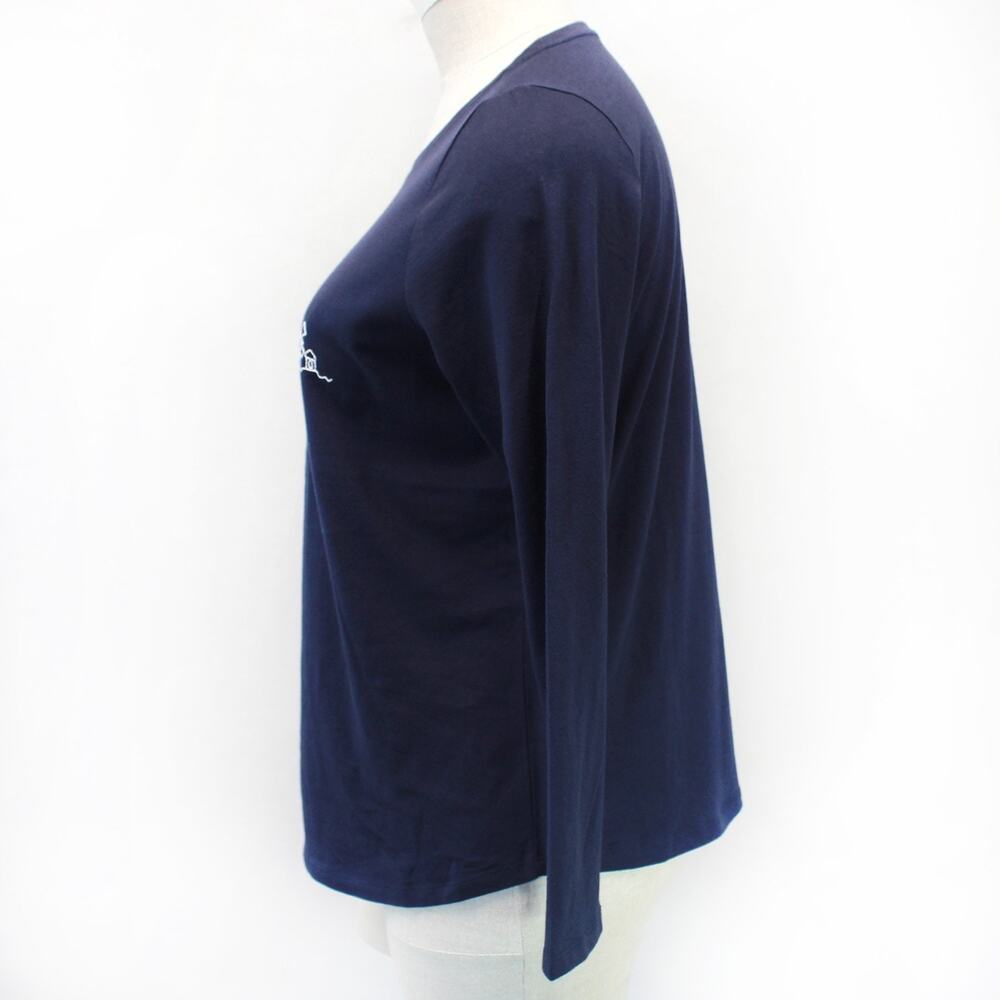 Talbots Plus Navy Paris Cotton Long Sleeve Sweatshirt Blouse Top Casual 2X - Picture 5 of 8
